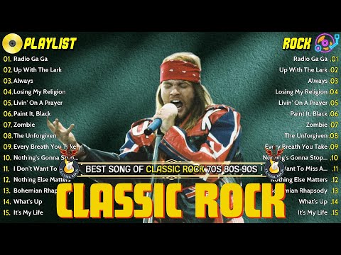 Top 100 Classic Rock Songs Of 80s 90s - Bon Jovi, Aerosmith, Queen, Guns N' Roses, Metallica, Queen
