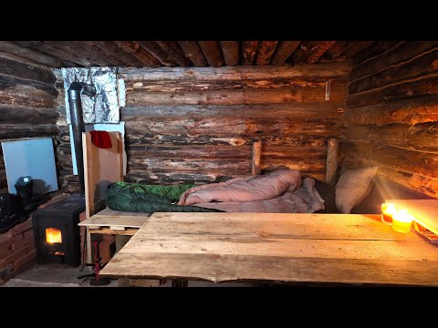 2 Months Winter Getaway: Real Winter Life at Log Cabin in the Woods