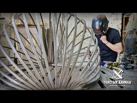 Кресло кокон №2 из профильной трубы своими руками.  Размеры. DIY.