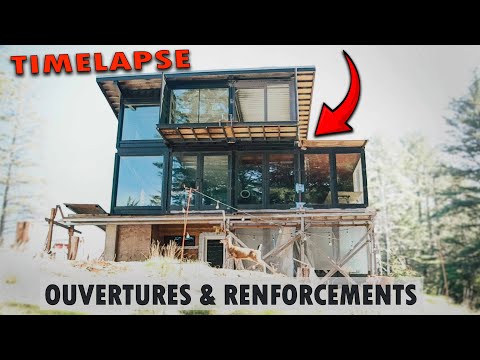 A single couple builds a CONTAINER HOUSE - TIME LAPSE openings and reinforcements