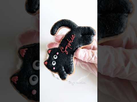 🐈‍⬛Simple cat cookie decorating #cookiedecorating #cat #cookies #royalicing