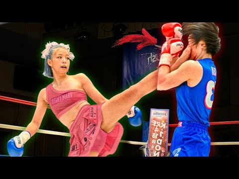 This sweet girl fights ONLY with her legs – and knocks everyone out | Mona Kimura