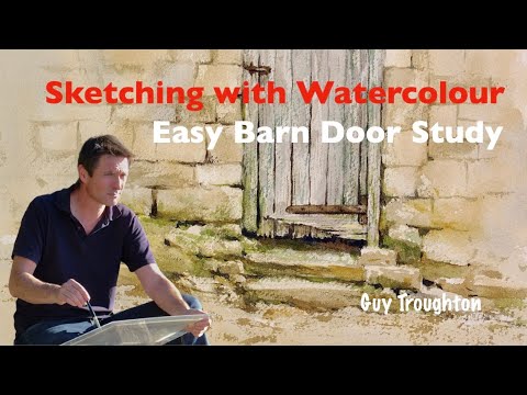 Sketching with Watercolour - easy Barn Door Study