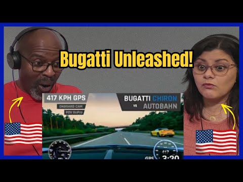 Americans react to Bugatti Chiron on Autobahn -417 KPH!!