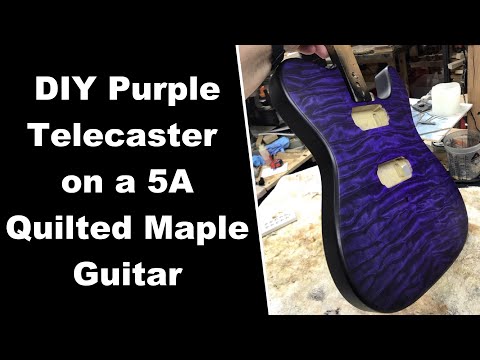 DIY Purple Stain on Quilted Maple Guitar Body