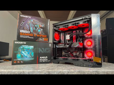 13 minutes of BUILDING a GAMING PC | BLACK/FULL RGB POV PC BUILD | R5 9600X + RX 9070XT GIGABYTE