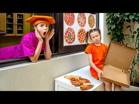 Maria Opens a Drive-Thru Pizza Restaurant 🍕 Funny Kids Food Adventures