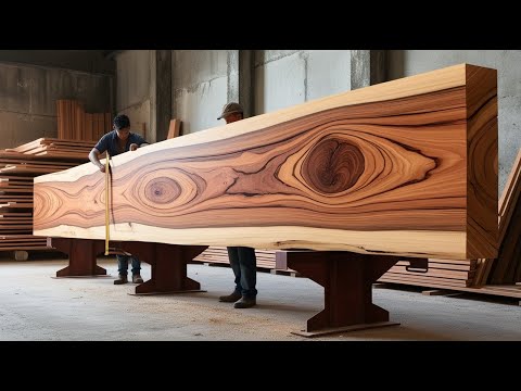 The Journey Turning a Giant Log Into a Luxurious Bench In Factory | The Art of High Class Furniture