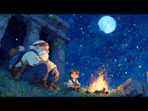Fantasy Medieval Music for Night Relaxation | Old Dwarf and Young Traveler Under the Moon