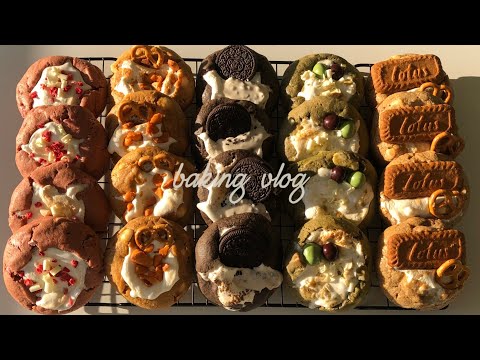 🍪맛있다... 버터를 녹여서 만드는 스모어쿠키🍪 ㅣ 마시멜로우 녹지않는 꿀팁🫧, 퍼지지 않는 쿠키 만들기, 딸기, 블랙코코아, 말차, 로투스, 황치즈