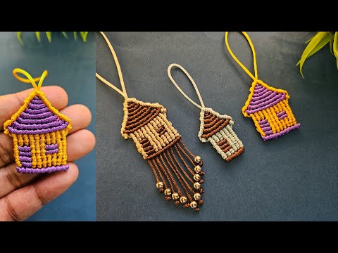 Tutorial- Handmade Macrame House Keychain 🏘