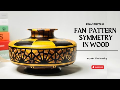 Fan Pattern Wooden Vase – Symmetry and Warmth in Wood