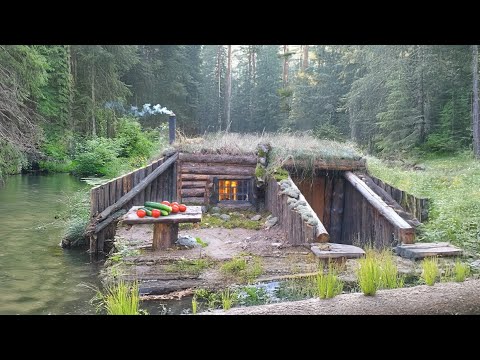 I spent a year building a Shelter-dugout in the Wild Forest. Start to Finish. Solo Bushcraft