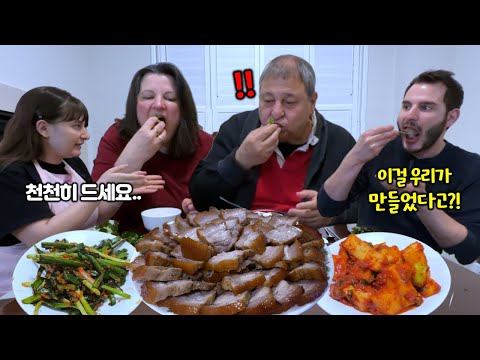 [SUB] After Making Kimchi my Family Battles for the Last Piece of Korean Boiled Pork! | Mukbang