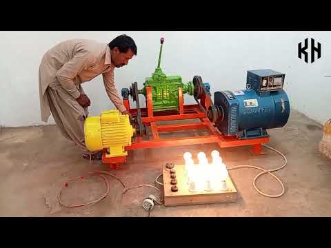 How To Make free Energy 3Hp Motor and 15kw Alternator  Free Electricity Generator 230v with gear box