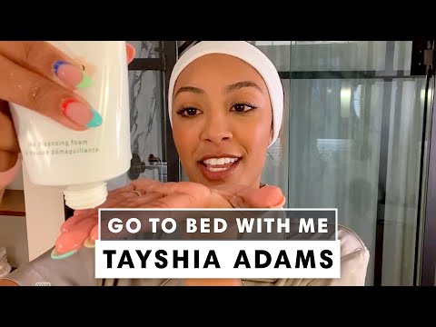 'Bachelorette' Tayshia Adams' Nighttime Skincare Routine | Go To Bed With Me | Harper's BAZAAR