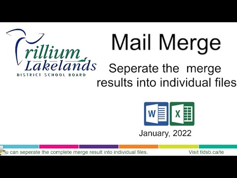 Tech Talk ep.6 - Mail Merge and Save to Individual Files