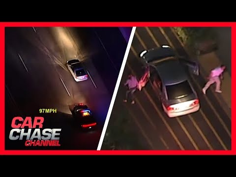 Wild LA Car Chase ends as driver, passenger run into Walmart | Car Chase Channel