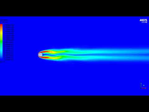 ANSYS Fluent CFD Tutorial - Flow Over a Cylinder - Von Karman Animation