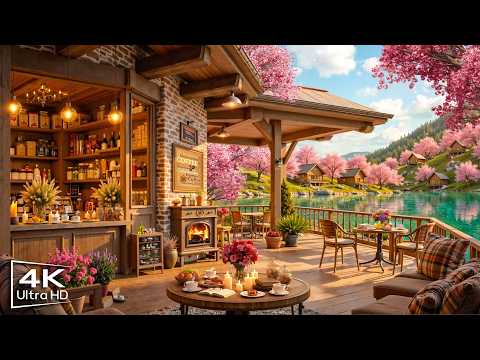 Calm Spring Day at Cozy Coffee Shop Ambience 🌸 Smooth Jazz Background Music for Studying, Working