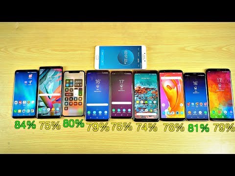 Samsung Galaxy S9 vs iPhone X vs S8 vs Note 8 vs OnePlus 5T vs Pixel 2 XL Battery Life Drain Test