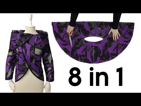 Cut in 5 Minutes! Wear in 8 Different Styles! Very Easy jacket design
