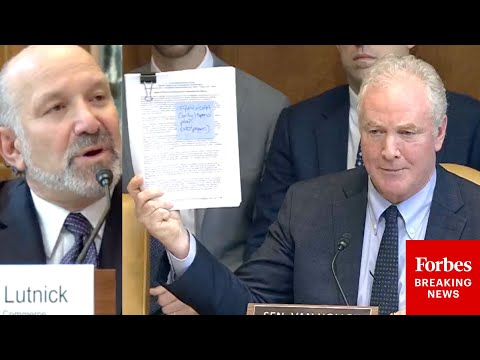 BREAKING NEWS: Van Hollen Reads List Of Failures Of Trump Admin To Comply With Law To Lutnick's Face
