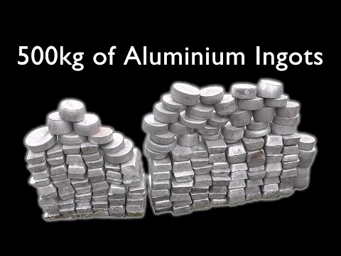 Making over 500kg (1100lb) of aluminium ingots from scrap metal