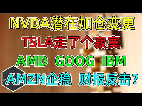 美股 NVDA潜在加仓变更！TSLA走了个寂寞！AMD、GOOG、IBM创新高！AMZN企稳，财报反击？
