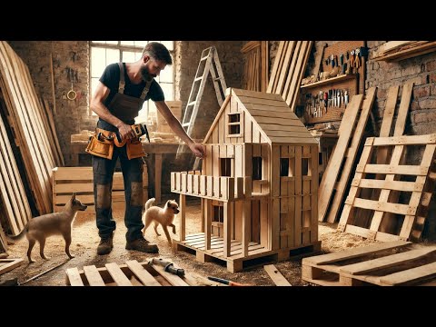 Carpenter Uses Wooden Pallets To Make A Villa For His Pet // Extremely Creative Woodworking