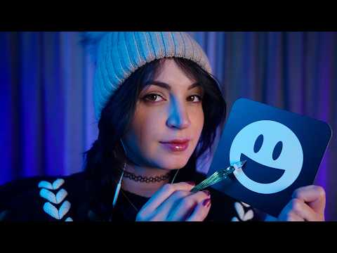 tracing items, then your face ASMR