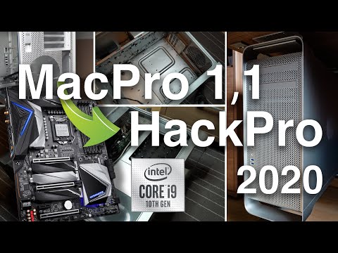 Hackintosh build i9 10900K Gigabyte Z490 Vision D MacPro 1,1 from 2006 to HackPro 1,1 2020 case mod