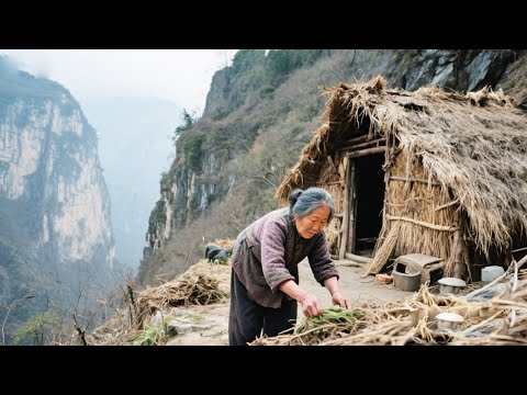 The last pure land in the deep mountains of Sichuan! The 57-year-old sister lives alone in a茅草屋 and