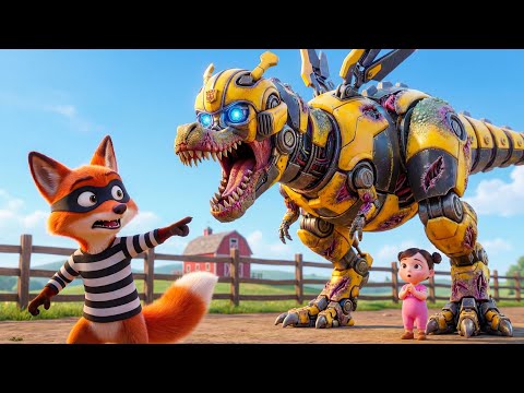 Dinosaur Robot Catches a Thief at the Farm | Don’t Be a Thief Song | Baby Anna Kids Songs