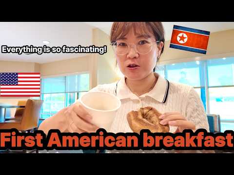 🇰🇵North Korean Defector Reacts to Her First American Breakfast (Austin)🇺🇸