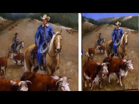 Western Painting Techniques Moving Cows Video 2