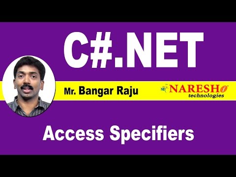 Access Specifiers in C#.Net | C#.Net Tutorial | Mr. Bangar Raju