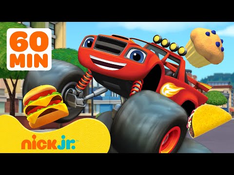 Blaze and the Monster Machines Best FOOD Rescue Missions! 🥧🍕🍌 w/ AJ | 60 Minutes | Nick Jr.