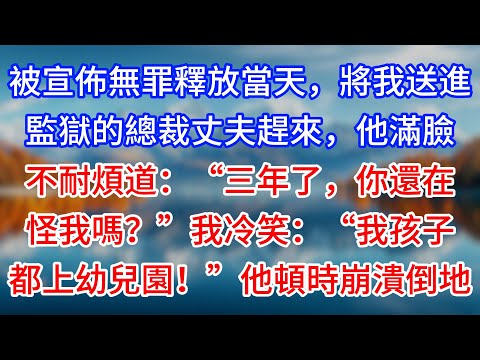 【完結】被宣佈無罪釋放當天,將我送進監獄的總裁丈夫趕來,他滿臉不耐煩道:“三年了,你還在怪我嗎?”我冷笑:“我孩子都上幼兒園!”他頓時崩潰倒地#為人處世 #生活經驗 #情感故事 #故事 #小說 #戀愛