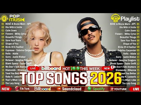 Bruno Mars, Rihanna, Dua Lipa, Adele, Ed Sheeran, Maroon 5, The Weeknd 🌟 Billboard Top 50 This Week