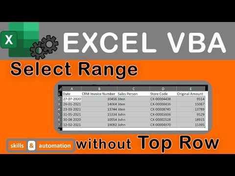 Excel VBA || Select Data Range Except for Top Row || Range - CurrentRegion, Offset and Resize