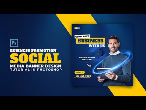 Business Promotion Social Media Banner Design | Adobe Photoshop Tutorial | Speed Art | Grafix Mentor