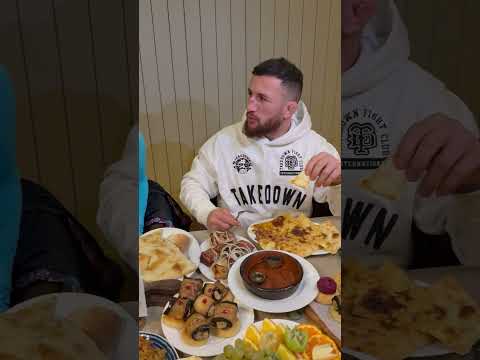 Georgian Mukbang with UFC fighter Merab Dvalishvili and Nina Drama #UFC #mukbang #food
