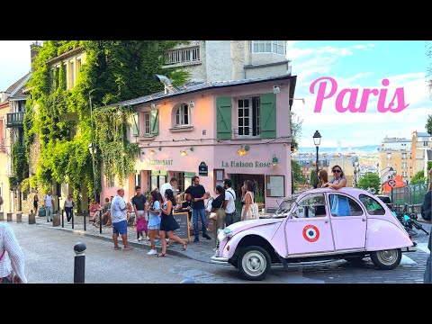 [4K]🇫🇷 Montmartre: The Heart of Paris, Place du Tertre🎨Moulin Rouge💃Dinner at La Maison Rose🌹2023