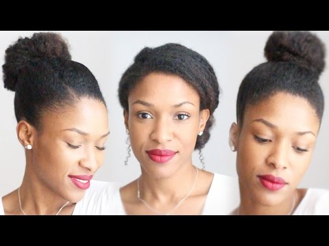 NAPPY • 4 Chignons / Buns faciles & comment plaquer ses cheveux crépus
