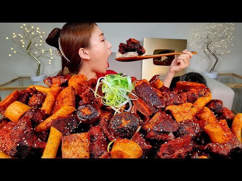 ASMR 직접만든 매콤한 갈비찜 리얼먹방 :) Spicy braised short ribs MUKBANG