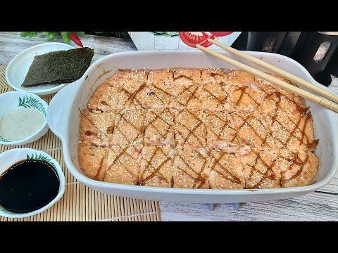 Lazy Baked Rolls Sushi Bake Sushi Casserole in 20 minutes like in a restaurant