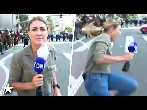 Reporter Shot By Rubber Bullet On Live TV During LA ICE Protests