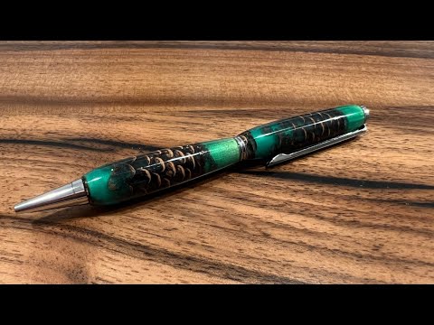 Turning a Slimline Pen with a Pine Cone Epoxy Pen Blank