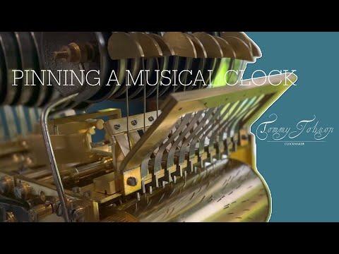 MUSICAL CLOCK - Drilling and pinning a musical clock cylinder.